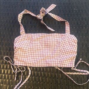 Pink Gingham Crop Top